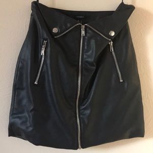 Black leather skirt